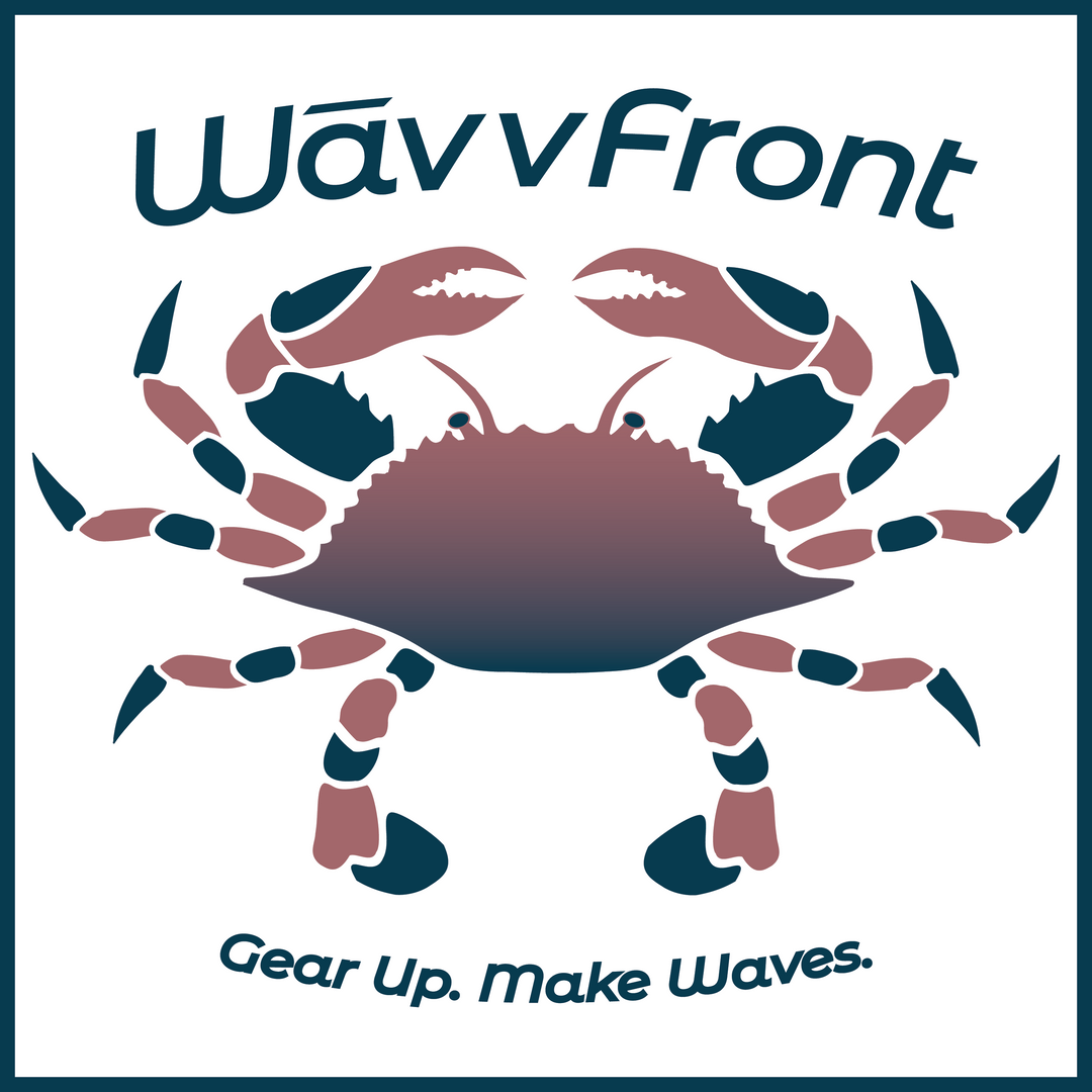 Logo of WavvFront with a stylized crab design on a white background