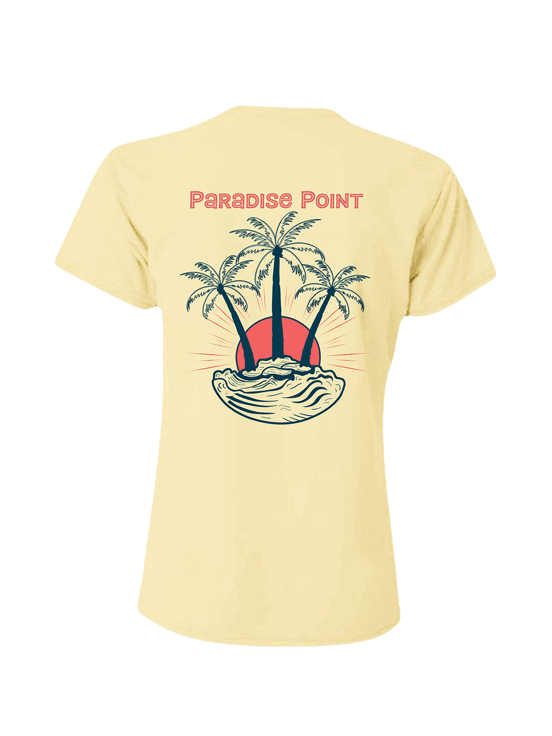 Paradise Point Stylish Cooling Performance Activewear V-Neck T-Shirt All-Day Wearable UV Protection Wicking Sportswear