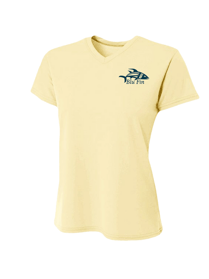 Paradise Point Stylish Cooling Performance Activewear V-Neck T-Shirt All-Day Wearable UV Protection Wicking Sportswear