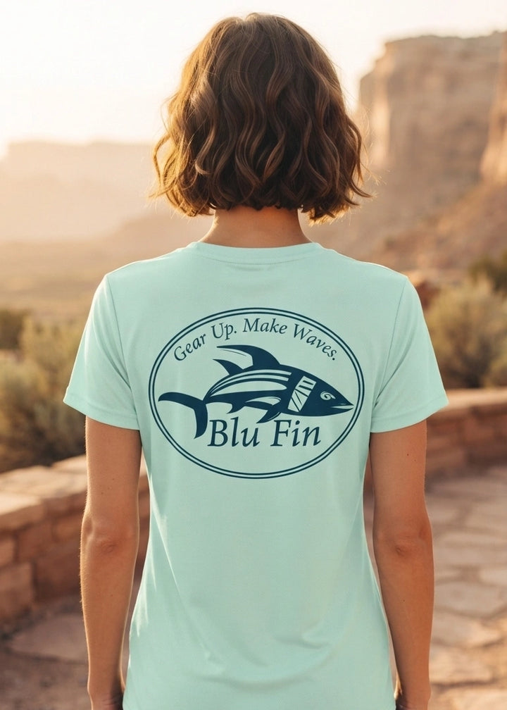 Performance V-neck S/S | Blu Fin | Womens