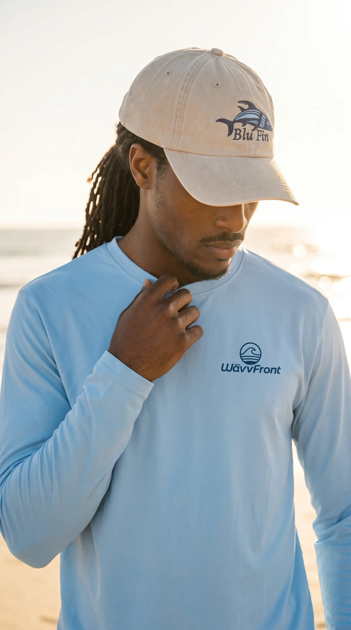 Embroidered Cap | Blue Fin | Adjustable